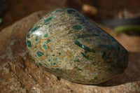 Polished Emerald Mica In Matrix Standing Free Forms x 2 From Mutoko, Zimbabwe