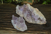 Natural Jacaranda Amethyst Clusters x 2 From Zambia