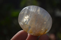 Polished Blue Rose Quartz Galet-Palm Stones x 27 From Madagascar