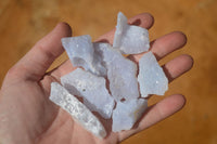 Natural Etched Blue Chalcedony Specimens  x 19 From Nsanje, Malawi