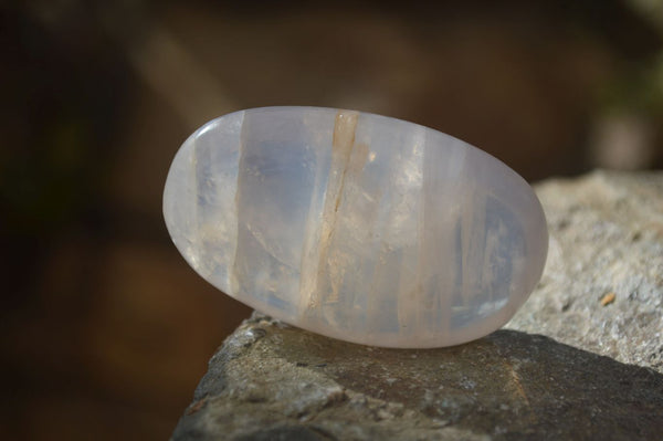 Polished Blue Rose Quartz Galet-Palm Stones x 27 From Madagascar