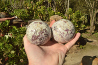 Polished Pink Tourmaline Rubellite Spheres x 3 From Madagascar - TopRock