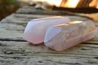 Polished Gemmy Double Terminated Rose Quartz Points x 5 From Ambatondrazaka, Madagascar - TopRock