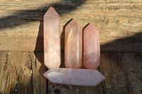 Polished Gemmy Double Terminated Rose Quartz Points x 5 From Ambatondrazaka, Madagascar - TopRock