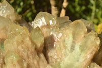 Natural XL Malachite Infused Phantom Cascading Smokey Quartz Cluster x 1 From Luena, Congo - TopRock