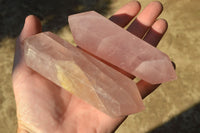 Polished Gemmy Double Terminated Rose Quartz Points x 5 From Ambatondrazaka, Madagascar - TopRock