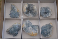 Natural Blue Celestite Crystal Specimens  x 6 From Sakoany, Madagascar