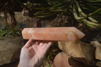 Polished Orange Twist Calcite Tower x 1 From Maevantanana, Madagascar