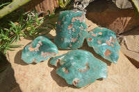 Polished One Side Polished Emerald Mtorolite Plates  x 4 From Zimbabwe - Toprock Gemstones and Minerals 