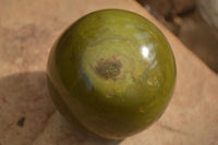 Polished Green Opal Spheres  x 2 From Antsirabe, Madagascar