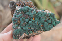 Natural Rare Ball Malachite On Drusy Quartz & Dolomite Specimens x 2 From Kambove, Congo