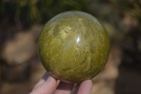 Polished Green Opal Spheres  x 2 From Antsirabe, Madagascar