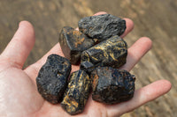 Natural Black Tourmaline Schorl Pieces  x 35 From Zambia - TopRock