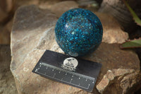 Polished  Conglomerate Chrysocolla Sphere With Azurite & Malachite  x 1 From Congo