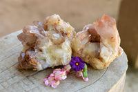 Natural Red Hematoid Phantom Quartz Clusters  x 2 From Karoi, Zimbabwe - TopRock