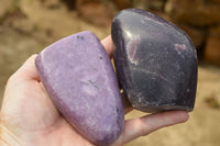 Polished Deep Dark and Light Purple Lepidolite Mica Free Forms  x 3 From Zimbabwe - TopRock