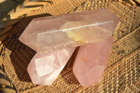 Polished Gemmy Double Terminated Rose Quartz Points x 5 From Ambatondrazaka, Madagascar - TopRock