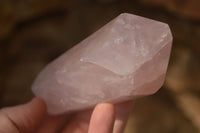 Polished Gemmy Double Terminated Rose Quartz Points x 3 From Antsirabe, Madagascar