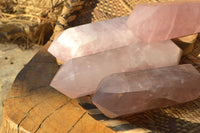 Polished Gemmy Double Terminated Rose Quartz Points x 5 From Ambatondrazaka, Madagascar - TopRock