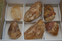 Natural Honey Aragonite Etched & Cobbed Pieces  x 6 From Namibia - Toprock Gemstones and Minerals 