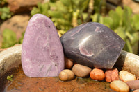 Polished Deep Dark and Light Purple Lepidolite Mica Free Forms  x 3 From Zimbabwe - TopRock