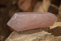 Polished Gemmy Double Terminated Rose Quartz Points x 3 From Antsirabe, Madagascar