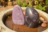 Polished Deep Dark and Light Purple Lepidolite Mica Free Forms  x 3 From Zimbabwe - TopRock