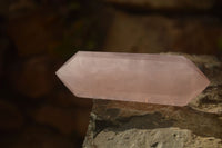 Polished Gemmy Double Terminated Rose Quartz Points x 3 From Antsirabe, Madagascar