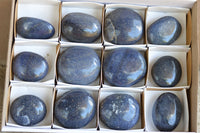 Polished Blue Lazulite Palm Stones  x 12 From Madagascar - TopRock