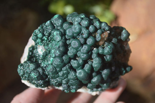 Natural Rare Ball Malachite On Quartz & Dolomite Matrix  x 1 From Kambove, Congo