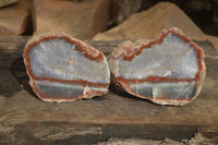 Polished One Side Polished Agate Free Forms  x 2 From Southern Africa