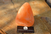 Polished Orange Twist Calcite Standing Free Forms  x 3 From Maevantanana, Madagascar - TopRock