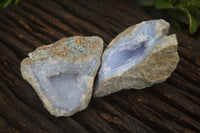 Natural Blue Lace Agate Geode Specimens  x 12 From Malawi - TopRock