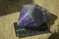 Polished "Witches Hat" Chevron Amethyst Crystals  x 6 From Zambia - Toprock Gemstones and Minerals 