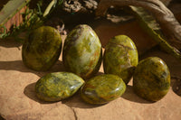 Polished  Green Opal Standing Free Forms  x 6 From Madagascar