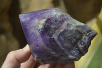 Polished "Witches Hat" Chevron Amethyst Crystals  x 6 From Zambia - Toprock Gemstones and Minerals 