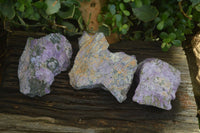 Natural Rough Stichtite Cobbed Specimens x 3 From Barberton, South Africa