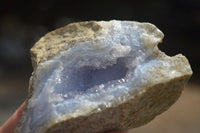 Natural Blue Lace Agate Geode Specimens  x 12 From Malawi - TopRock