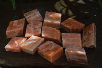 Natural New Sunset Orange Calcite Specimens  x 12 From Spitzkop, Namibia