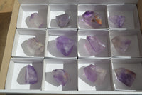 Polished Small Window Amethyst Points x 12 From Ankazobe, Madagascar