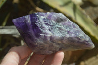 Polished "Witches Hat" Chevron Amethyst Crystals  x 6 From Zambia - Toprock Gemstones and Minerals 