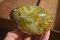 Polished  Green Opal Standing Free Forms  x 6 From Madagascar