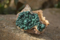 Natural Rare Ball Malachite On Drusy Quartz & Dolomite Specimens x 2 From Congo