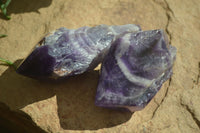 Polished "Witches Hat" Chevron Amethyst Crystals  x 6 From Zambia - Toprock Gemstones and Minerals 