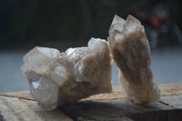 Natural Cascading White Phantom Smokey Quartz Clusters  x 6 From Luena, Congo - Toprock Gemstones and Minerals 