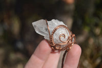 Natural Copper Wire Wrapped Sugar Pineapple Clear Quartz Crystals  x 6 From Madagascar