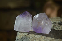 Polished Small Window Amethyst Points x 12 From Ankazobe, Madagascar