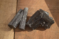 Natural Schorl Black Tourmaline Specimens With Hyalite On Some x 14 From Erongo, Namibia