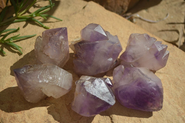 Natural Large Amethyst Window Quartz Crystals  x 6 From Ambatondrazaka, Madagascar - Toprock Gemstones and Minerals 