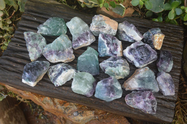 Natural Rough Watermelon Fluorite Cobbed Specimens  x 24 From Uis, Namibia